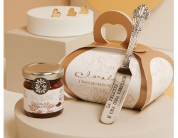 Bomboniera Claraluna Crema Nocciola con Coltellino