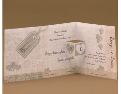 Partecipazioni di nozze targhetta legno con annuncio e nomi su Bomboniere Dolci Emozioni