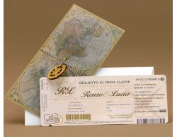 Partecipazione di nozze modello 'biglietto aereo' su Bomboniere Dolci Emozioni