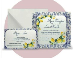 Partecipazione di nozze tema maiolica