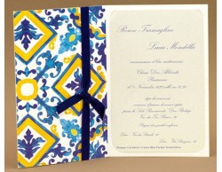 Partecipazione di Matrimonio tema maiolica su Bomboniere Dolci Emozioni