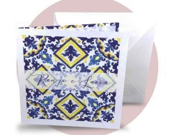 Partecipazione di  nozze tema maioliche