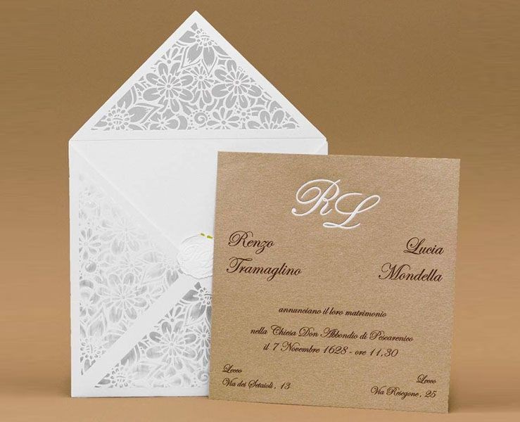 Partecipazione matrimonio modello laser su Bomboniere Dolci Emozioni