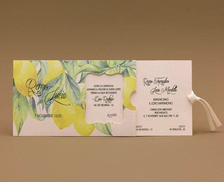 Partecipazione matrimonio tema limoni su Bomboniere Dolci Emozioni