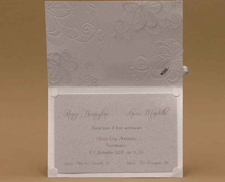 Partecipazione di nozze  tema maioliche su Bomboniere Dolci Emozioni