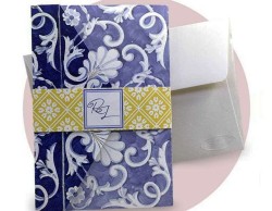 Partecipazione di   nozze tema maioliche