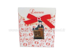 Bomboniera Laurea giudice uomo - Ciondolo in bagno argento Smaltato con Scatola Rossa