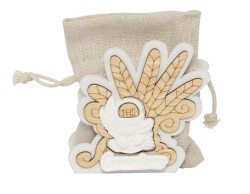 Sacchetto SCATOLINA prima comunione harmony  legno spighe con gessetto e scritta comunione