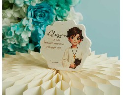 Bomboniera Claraluna Icona Placca Comunione Maschio Personalizzabile