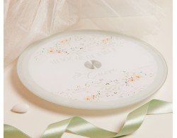 Bomboniera Matrimonio Claraluna vassoio girevole decoro floreale verde