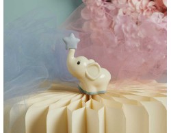 Bomboniera Battesimo Claraluna Statuetta Elefantino Stella Azzurra Ceramica