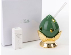 Bomboniera Matrimonio Le Stelle Profumatore pomo porcellana verde e oro