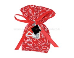 Bomboniera Laurea Architettura ciondolo in bagno argento squadra smaltato con sacchetto