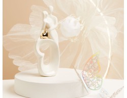 BOMBONIERA MATRIMONIO CLARALUNA COPPIA SPOSI CON CUORE ORO ROSA