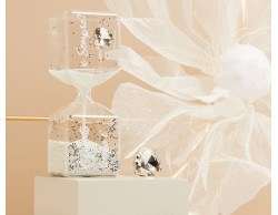 Bomboniera Claraluna Clessidra Bianca con Cuore grande