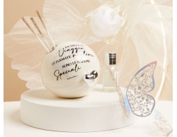 Bomboniera Matrimonio Claraluna Diffusore Mondo con Cuore silver