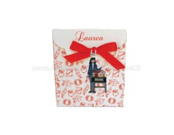 Bomboniera Laurea Architettura Ciondolo in bagno argento donna smaltato con scatolina portaconfetti