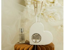 Bomboniera Matrimonio Claraluna 2026 Diffusore Claraluna Cuore Bianco con Albero della Vita Silver