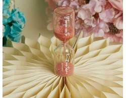 Bomboniera Claraluna Clessidra Decorativa Bicolore Rosa Glitter Claraluna