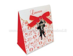 Bomboniera Laurea Donna - Ciondolo in bagno argento Smaltato con Scatola Rossa