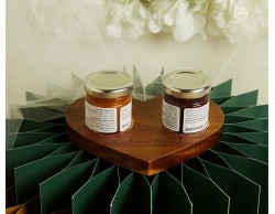 Bomboniera Matrimonio Claraluna 2026 Vassoio in Acacia con Marmellate Frutti di Bosco e Fichi