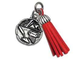 Bomboniera Laurea ciondolo archeologia con nappa rossa