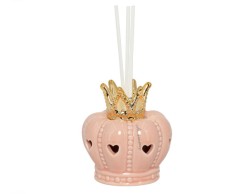 Bomboniera Harmony Prima Comunione profumatore corona porc. rosa con corona oro con led
