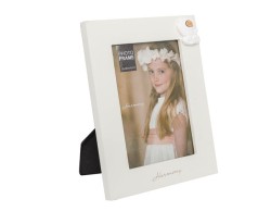 Bomboniera Harmony Prima Comunione portafoto legno decapè con applicazione calice gesso