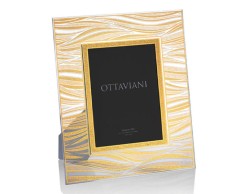 PORTAFOTO OTTAVIANI IN VETRO CON DECORO ORO