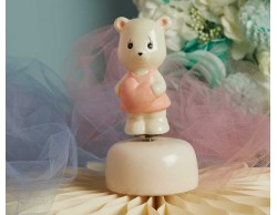 Bomboniera Battesimo Claraluna Carillon Orsetto Rosa Cuore Musica