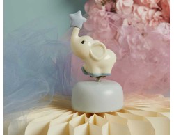 Bomboniera Battesimo Claraluna Carillon Elefantino Azzurro Stella Musica