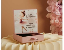 Scatola Bomboniera Confettata Ballerina Personalizzabile Rosa Claraluna