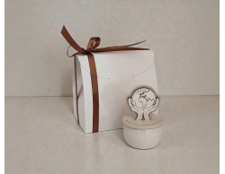 Bomboniera Matrimonio Candela Mani con Mappamondo in Legno