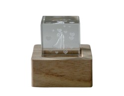 Bomboniera Lampada Cubo LED Crystall Sposi