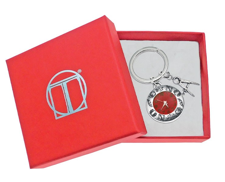 bomboniera laurea architettura  portachiavi orologio compasso con scatola su Bomboniere Dolci Emozioni