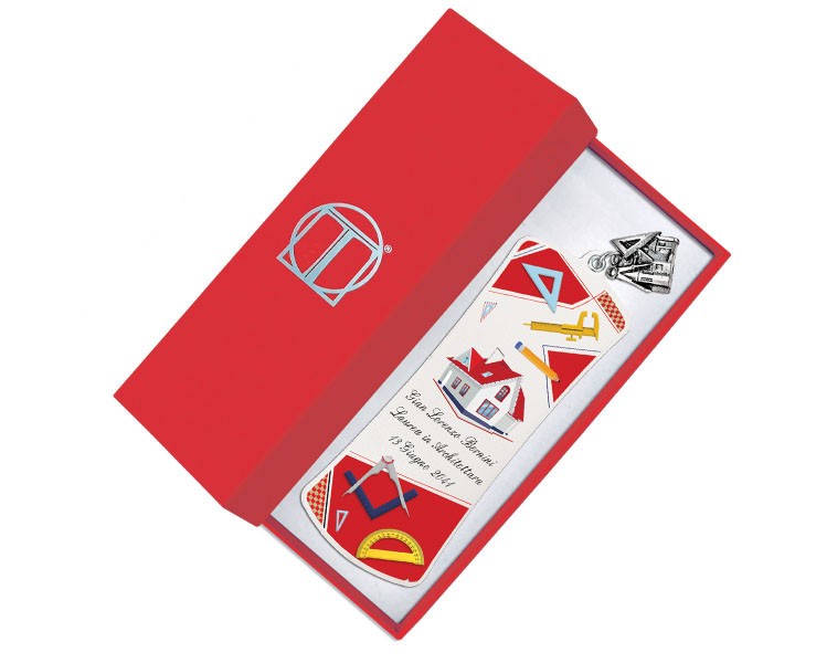 bomboniera laurea architettura segnalibro personalizzato con scatola su Bomboniere Dolci Emozioni