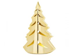 Albero Natalizio in Porcellana Oro 21 cm - Raffinata Decorazione Festiva