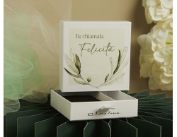 Scatola Bomboniera Confettata Ulivo "Felicità " Claraluna