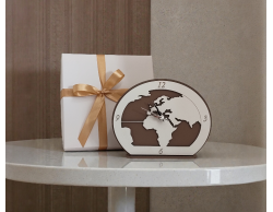 Bomboniera Matrimonio Orologio da Tavolo Mappamondo in Legno