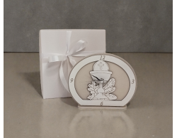 Bomboniera Prima Comunione Orologio da Tavolo con Calice e Ostia in Legno