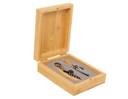 BOMBONIERA MATRIMONIO HARMONY SET DA VINO 2 PEZZI CON SCATOLA IN LEGNO