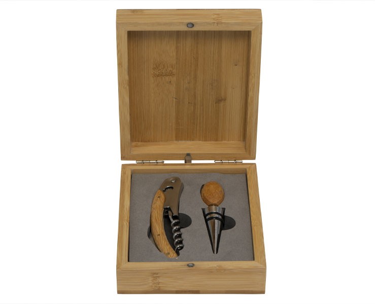BOMBONIERA MATRIMONIO HARMONY SET DA VINO 2 PEZZI CON SCATOLA IN LEGNO su Bomboniere Dolci Emozioni
