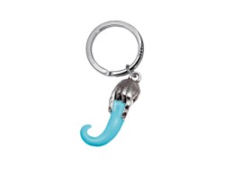 Portachiavi Corno mano corna smaltato celeste