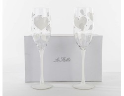 Bomboniera Matrimonio Le Stelle SET 2 FLUTE VETRO DECORATO