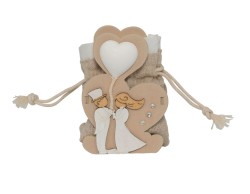 Sacchetto harmony SCATOLINA LEGNO CUORI SPOSI CON GESSETTO CUORE CON SACCHETTO