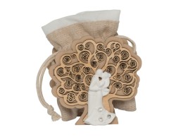Sacchetto harmony SCATOLINA LEGNO ALBERO DELLA VITA CON GESSETTO SPOSI CON SACCHETTO