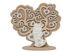 SEGNAPOSTO CLIP HOLDER METAL CLIP LEGNO ALBERO DELLA VITA CON GESSETTO SPOSI