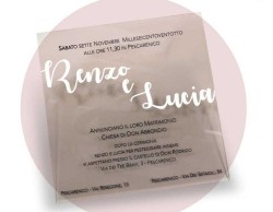 Partecipazione di nozze in plexiglass trasparente quadrato