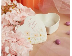 Bomboniera Claraluna scatola cuore decoro floreale rosa