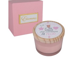 Bomboniera Battesimo CANDELA SFAVILLA ROSA Etiemme